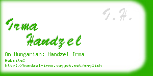irma handzel business card